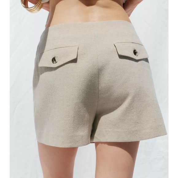 Zara Linen Halter Vest and Seamed Shorts set size Medium M - Picture 7 of 9